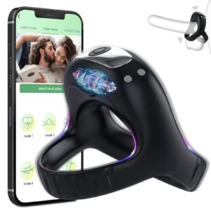 Vibrating Cock Ring with APP. Triangular Penis Ring with 10 Vibration Modes